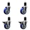Service Caster 4'' Blue Poly Wheel Swivel 1-3/4'' Expanding Stem Caster Set 2 Brakes, 4PK SCC-EX20S414-PPUB-BLUE-2-PLB-2-134 - alternate 1